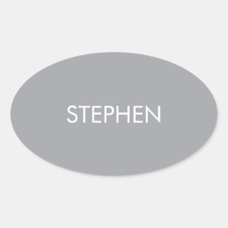 Adesivo Oval Gray minimalist custom name