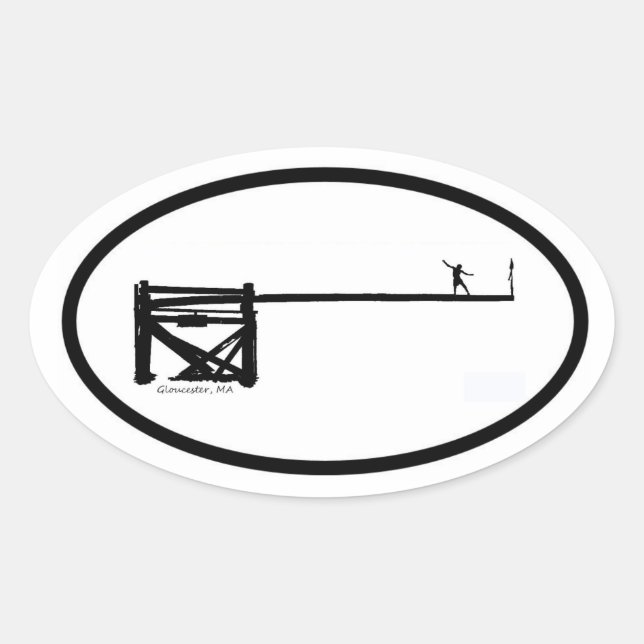 Adesivo Oval Greasy Sticker ~ Greasy Pole ~ Gloucester, MÃES (Frente)