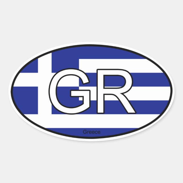 Adesivo Oval Grécia Euro Sticker (Frente)