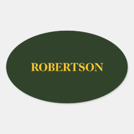 Adesivo Oval Green minimalist custom name 