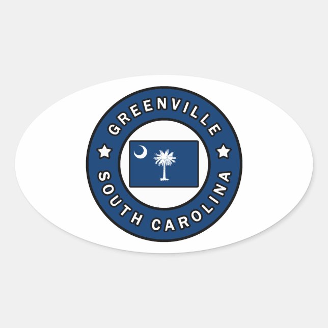 Adesivo Oval Greenville Carolina do Sul (Frente)