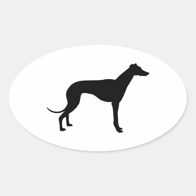 Adesivo Oval Greyhound Silhouette (Frente)