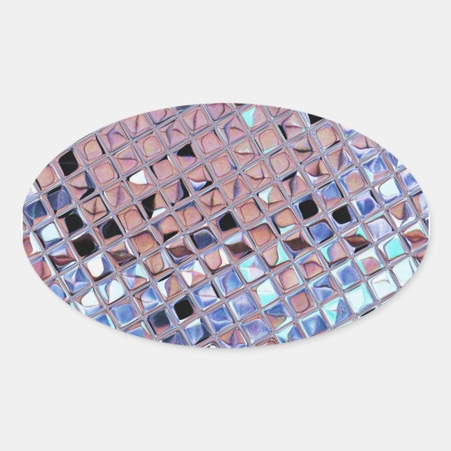 Adesivo Oval Groovy Disco Ball Mirror Ball Globe (Frente)