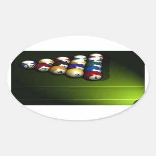 Adesivo Oval Grupo de bolas de piscina