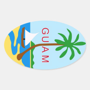Adesivo Oval GUAM - emblema/bandeira/brasão/símbolo