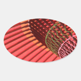 Adesivo Oval Guarda-chuvas japoneses