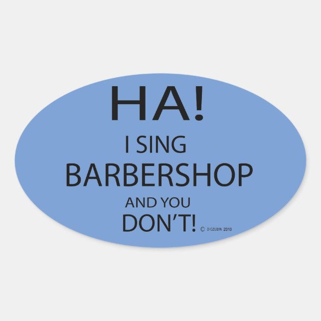 Adesivo Oval Ha Barbershop Oval Sticker (Frente)