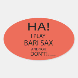 Adesivo Oval Ha Bari Sax Oval Sticker