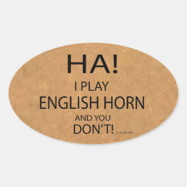 Adesivo Oval Ha English Horn Oval Sticker
