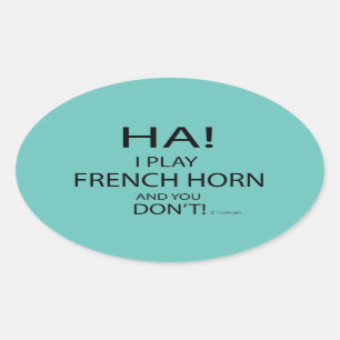 Adesivo Oval Ha French Horn Oval Sticker