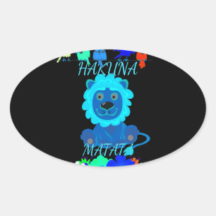 Adesivo Oval Hakuna Matata Hakunamatata bebê leão king.png