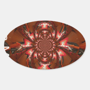 Adesivo Oval Hakuna Matata Halloween Mask Kaleidoscope Abstrato