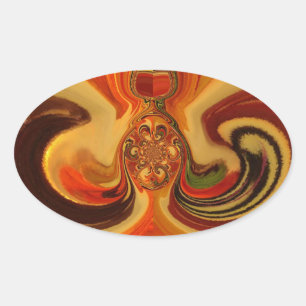 Adesivo Oval Hakuna Matata Legal Retro Flores Vintage design.jp
