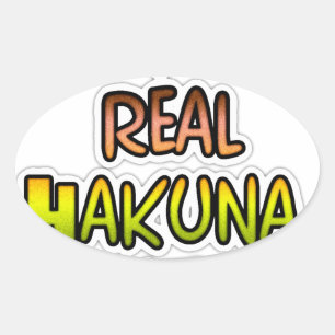 Adesivo Oval Hakuna Matata Mantém Os Presentes Reais