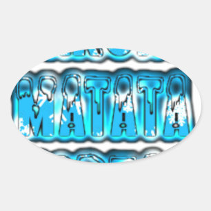 Adesivo Oval Hakuna Matata South Korea Art Impressão/Graphic