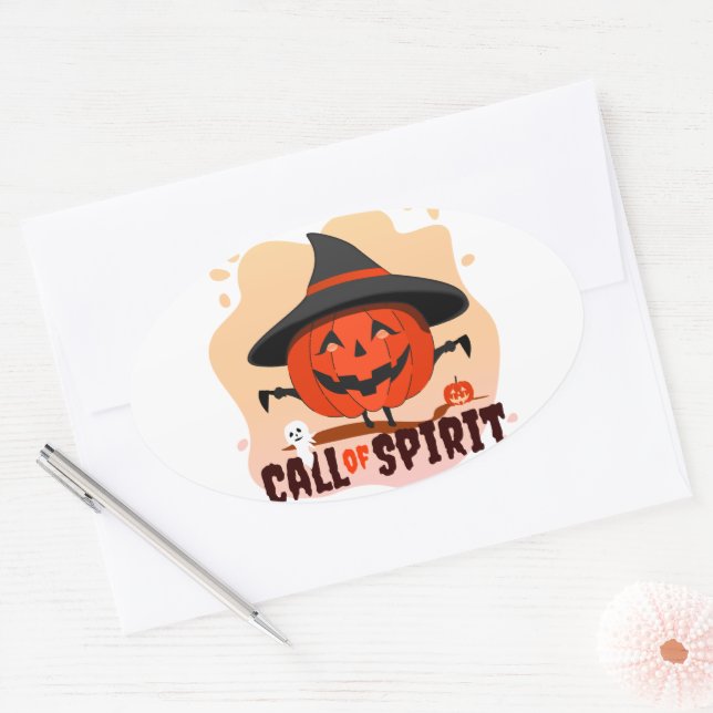 Adesivo Oval Halloween Call of Spirit (Envelope)