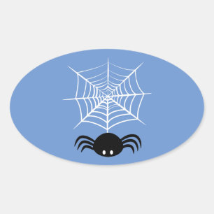 Adesivo Oval Halloween Spider Web