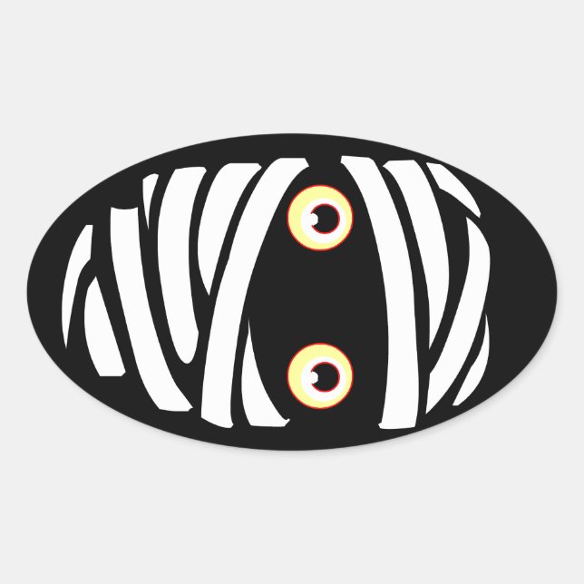 Adesivo Oval Halloween Stickers Diversão Personalizado Picareta (Frente)