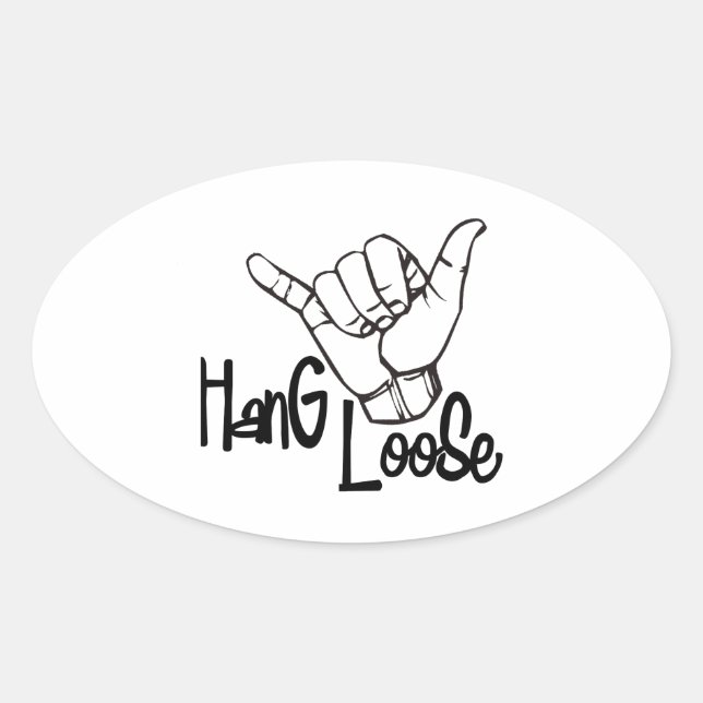 Adesivo Oval Hang Loose (Frente)