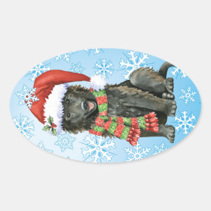Adesivo Oval Happy Howlidays, pastor belga