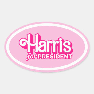 Adesivo Oval Harris para o Presidente Pink Style
