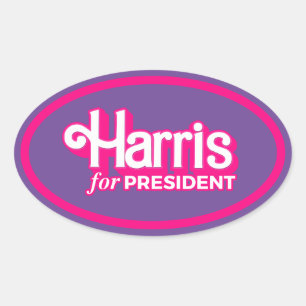 Adesivo Oval Harris para o Presidente Pink Style