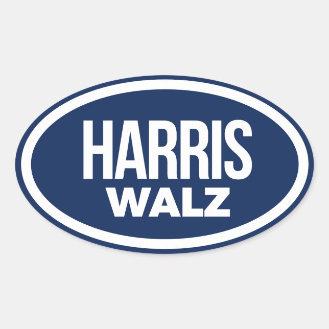 Adesivo Oval Harris Walz 2024 (Frente)