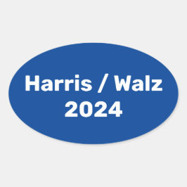 Adesivo Oval Harris / Walz 2024 Campanha Presidencial
