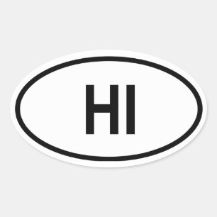 Adesivo Oval Havaí "HI "