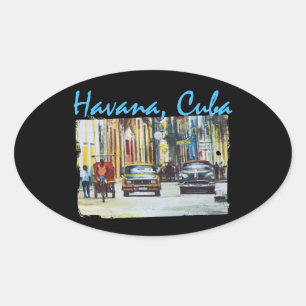Adesivo Oval Havana Habana Viejo Cuba