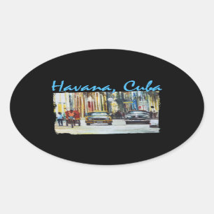 Adesivo Oval Havana Habana Viejo Cuba