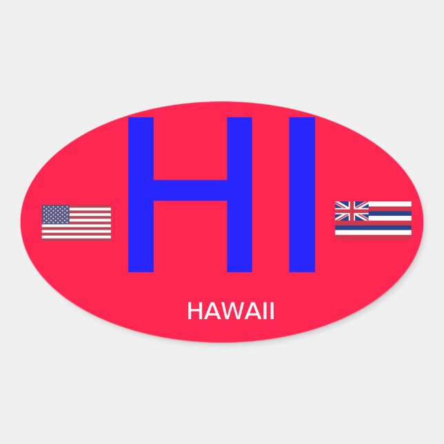 Adesivo Oval Hawaii* Estilo Euro - Vedante Oval (Frente)