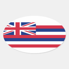 Adesivo Oval Hawaii* Flag Euro-style Oval