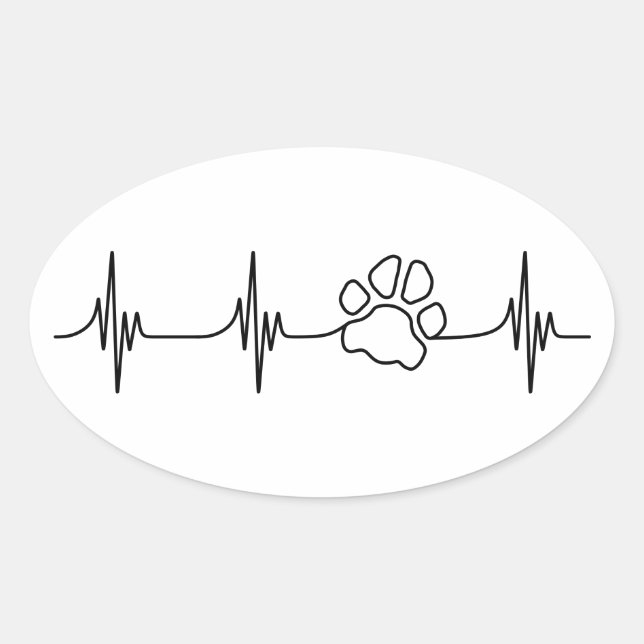 Adesivo Oval Heart-PAW-Beat (Frente)