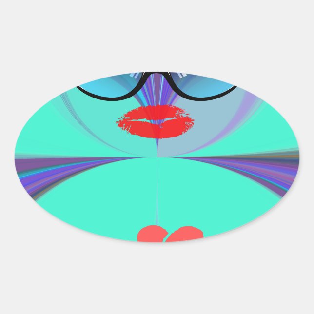 Adesivo Oval Heart Selfie (Frente)