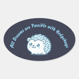 Adesivo Oval Hedgehog dreams