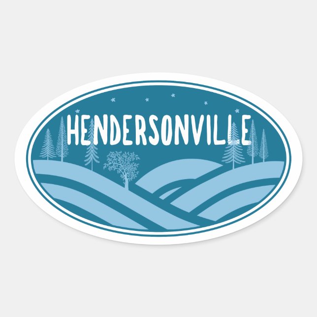 Adesivo Oval Hendersonville Carolina do Norte ao ar livre (Frente)