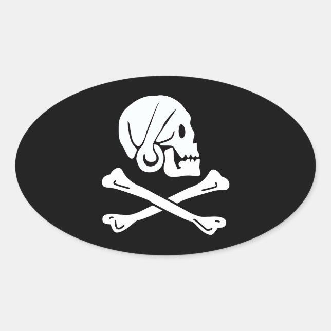 Adesivo Oval Henry All Flag Pirate Flag (Frente)
