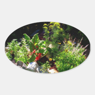 Adesivo Oval Herb Garden Sticker