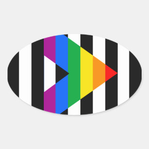 Adesivo Oval Hetero Ally Pride