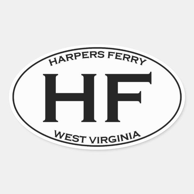 Adesivo Oval HF - Harpers Ferry West Virginia (Frente)