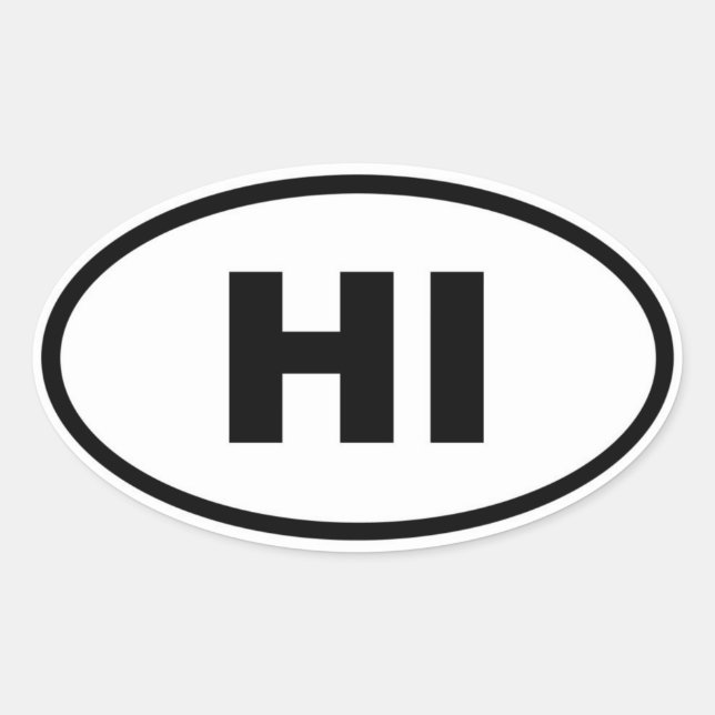 Adesivo Oval HI Hawaii (Frente)