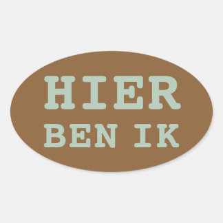 Adesivo Oval HIER BEN IK koffer sticker