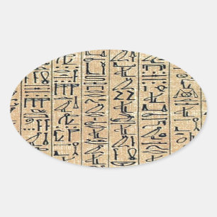 Adesivo Oval Hieroglyphs Hieroglifos