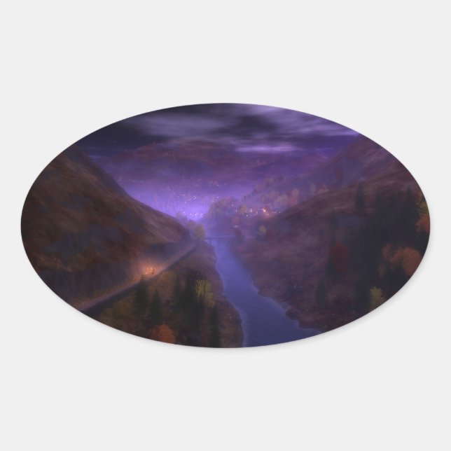 Adesivo Oval Highland Home Lights Stickers (Frente)