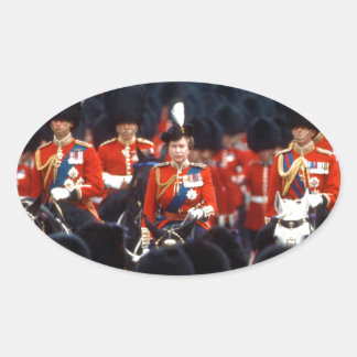 Adesivo Oval HM A Rainha Elizabeth II Prince Philip London