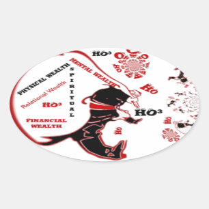 Adesivo Oval HO³ Black Papais noeis Especiais de Riqueza Xmas a