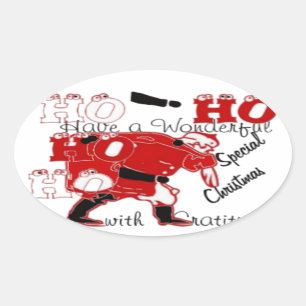 Adesivo Oval HOHOHO tem um maravilhoso Natal com gratidão