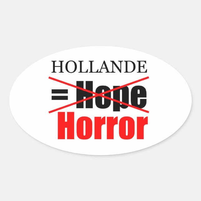 Adesivo Oval Hollande Not Hope = Horror - Vinheta Oval (Frente)