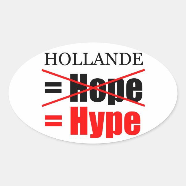 Adesivo Oval Hollande Not Hope = Hype!!!!!!!!!!!!!!!!!! (Frente)